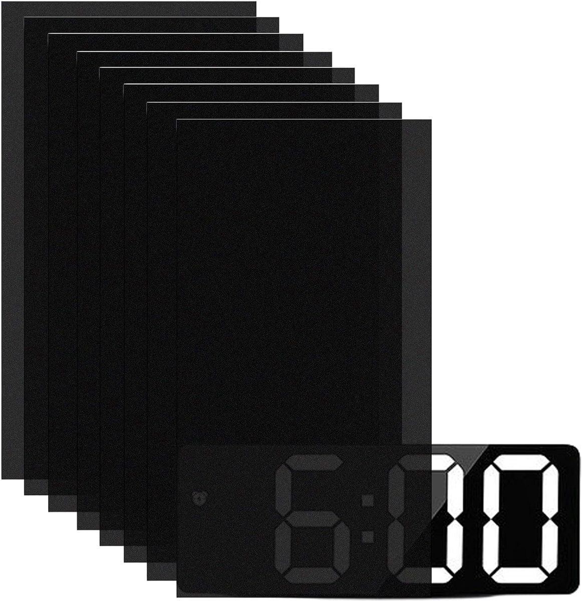 8 stuks licht dimmende stickers - 20 x 10 cm lichtblokkerende stickers - LED-afdekfilters voor wekker, radio, kabeldoos, monitor - dimvellen voor elektronica