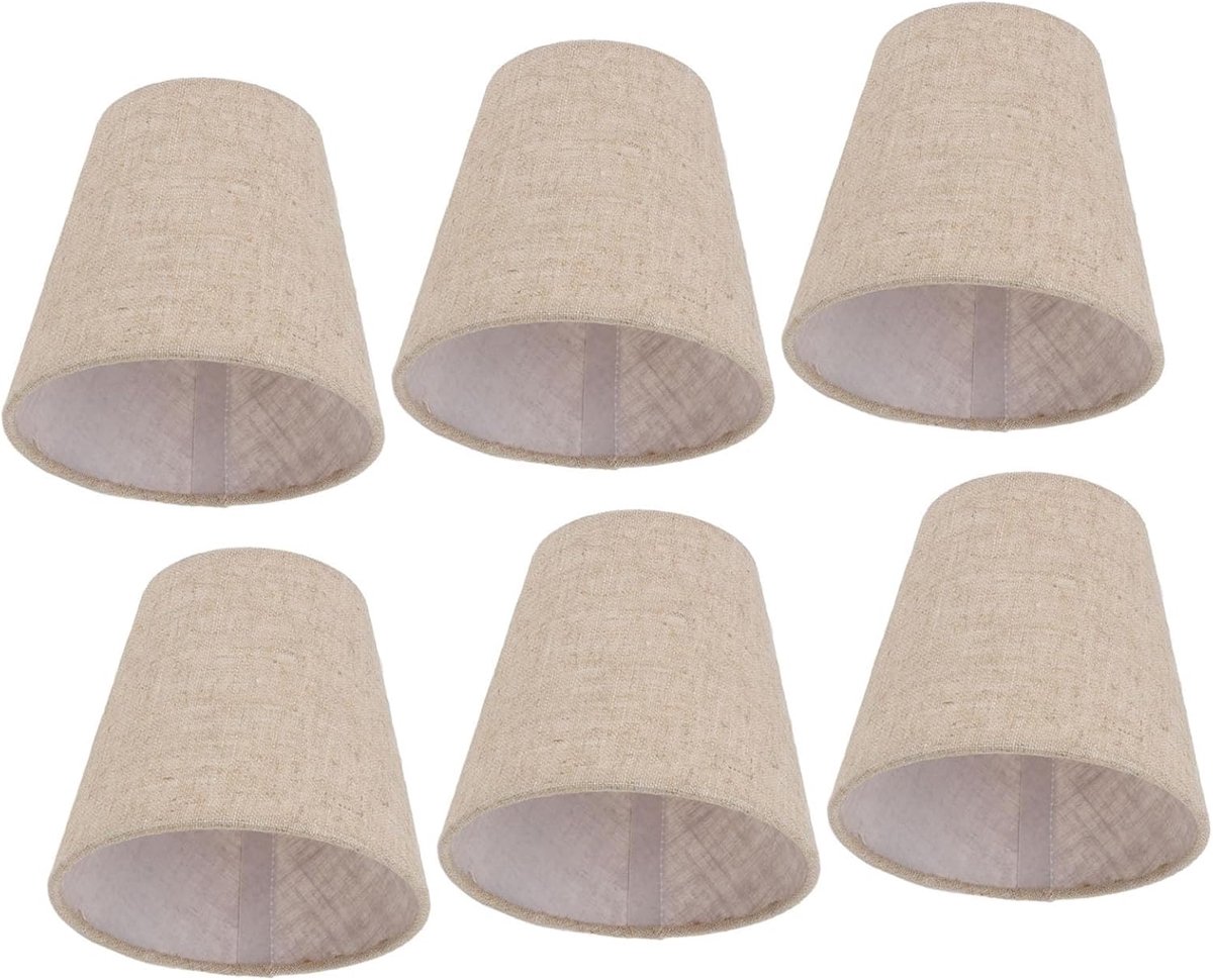 Lampenkappen, trommelvormige lampenkap van stof, vervangingskap voor kaars kristallen kroonluchter, kaarslicht, wandlamp, tafellamp, E14