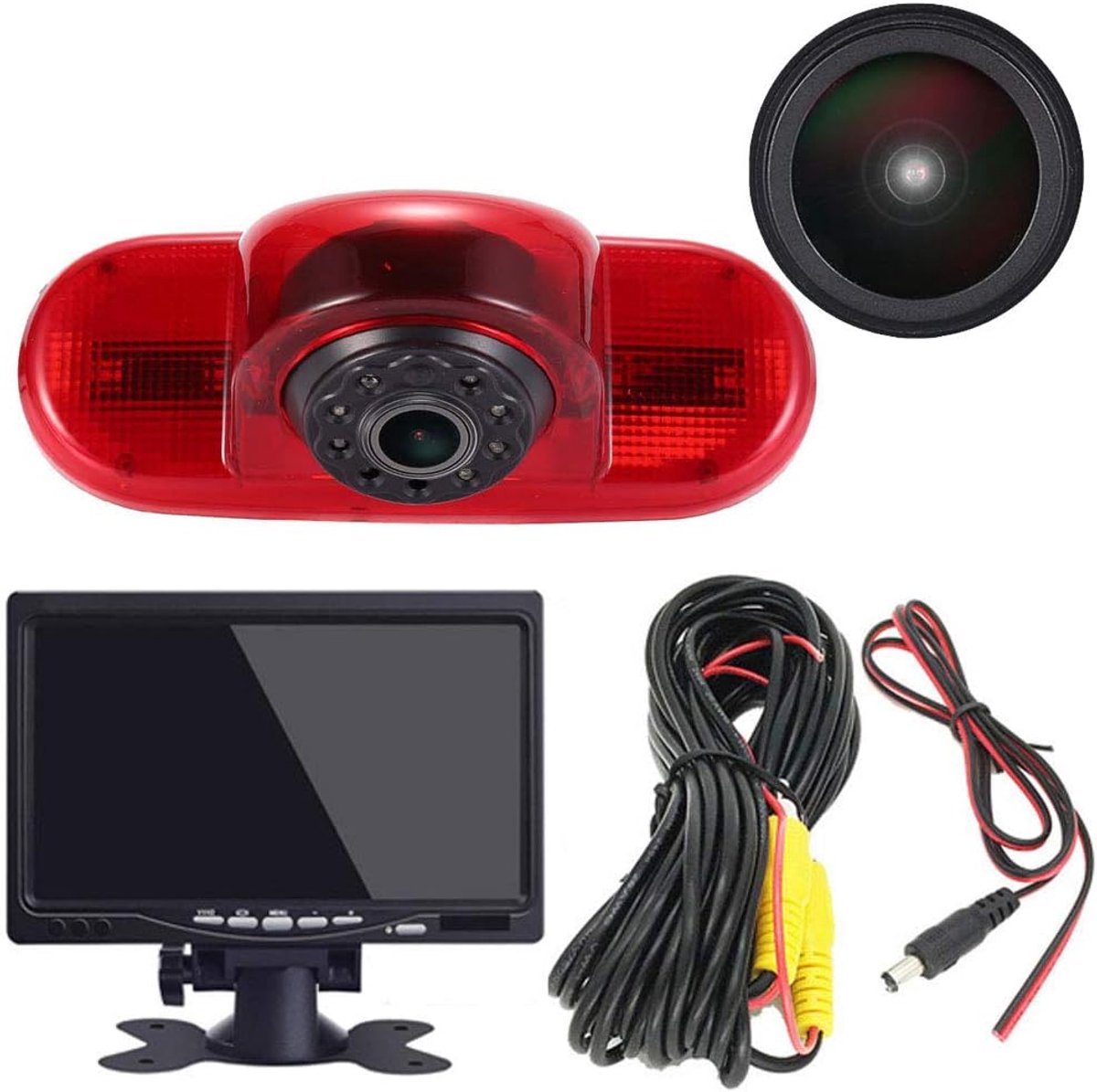 HD remlichtcameraset met 7 inch lcd-monitor, achteruitrijcamera, vervanging voor Renault Trafic II III Diesel Petrol FWD FL EL JL JG FG/Nissan Primastar Diesel Petrol Chassis Bus FWD X83 CAIXA