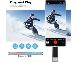 USB C-stick 64 GB Dual, USB 3.0 en Type C 64 GB OTG Flash Drive voor MacBook Google Chromebook Pixel, Samsung Galaxy S8 Smartphone, Huawei P20 Matebook