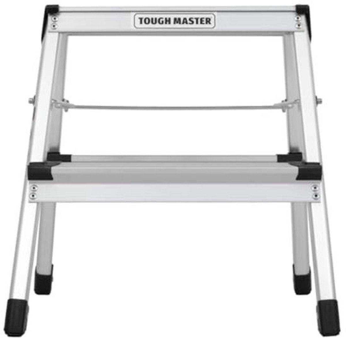 Dubbelzijdige opvouwbare aluminium ladder - 2 treden - Draagvermogen - 150 kg - Veilig - lichtgewicht