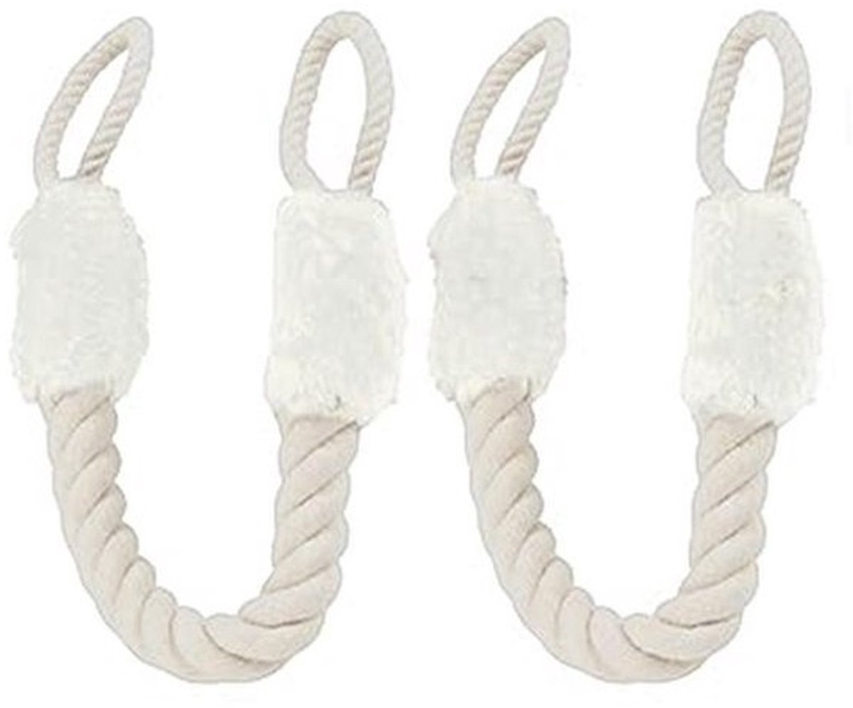 Katoenen deurstopper - Set van 2 - Vingerbescherming voor deuren - Klembescherming - Voor huisdieren en kinderen - Wit