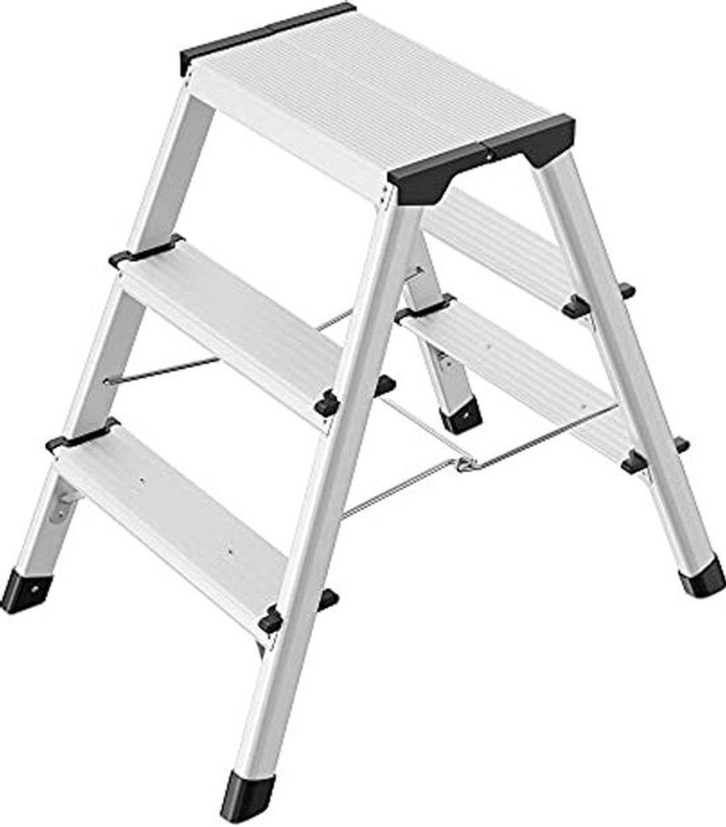 Aluminium vouwladder met 2x3 treden - Ruimtebesparend en veilig in gebruik
