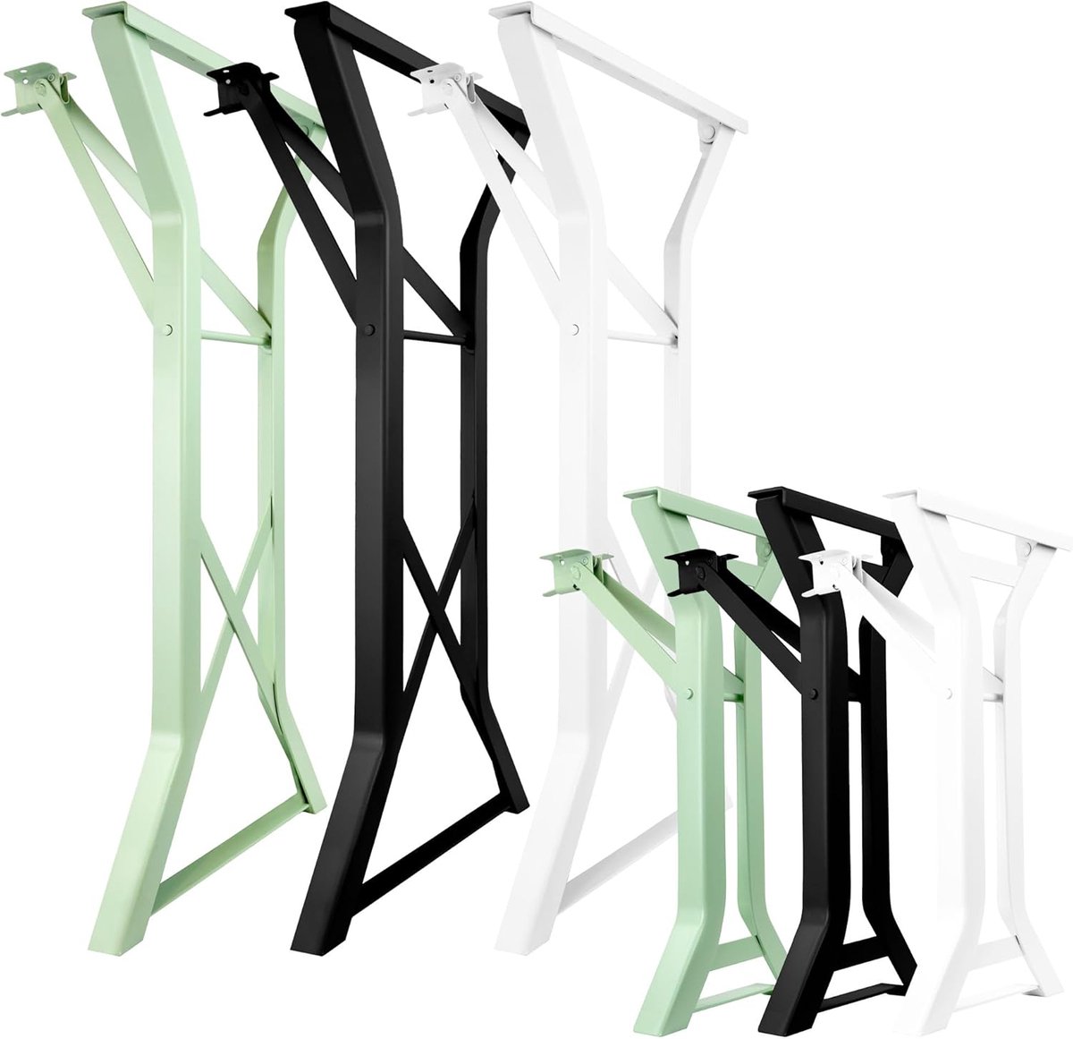 Goods Berlin Set van 2 Y-vormige frames voor biertentgarnituur, wit, 70 x 42 cm, inklapbare metalen tafelpoten voor biertafel, stabiel outdoor tafelframe voor tuin, terras en camping