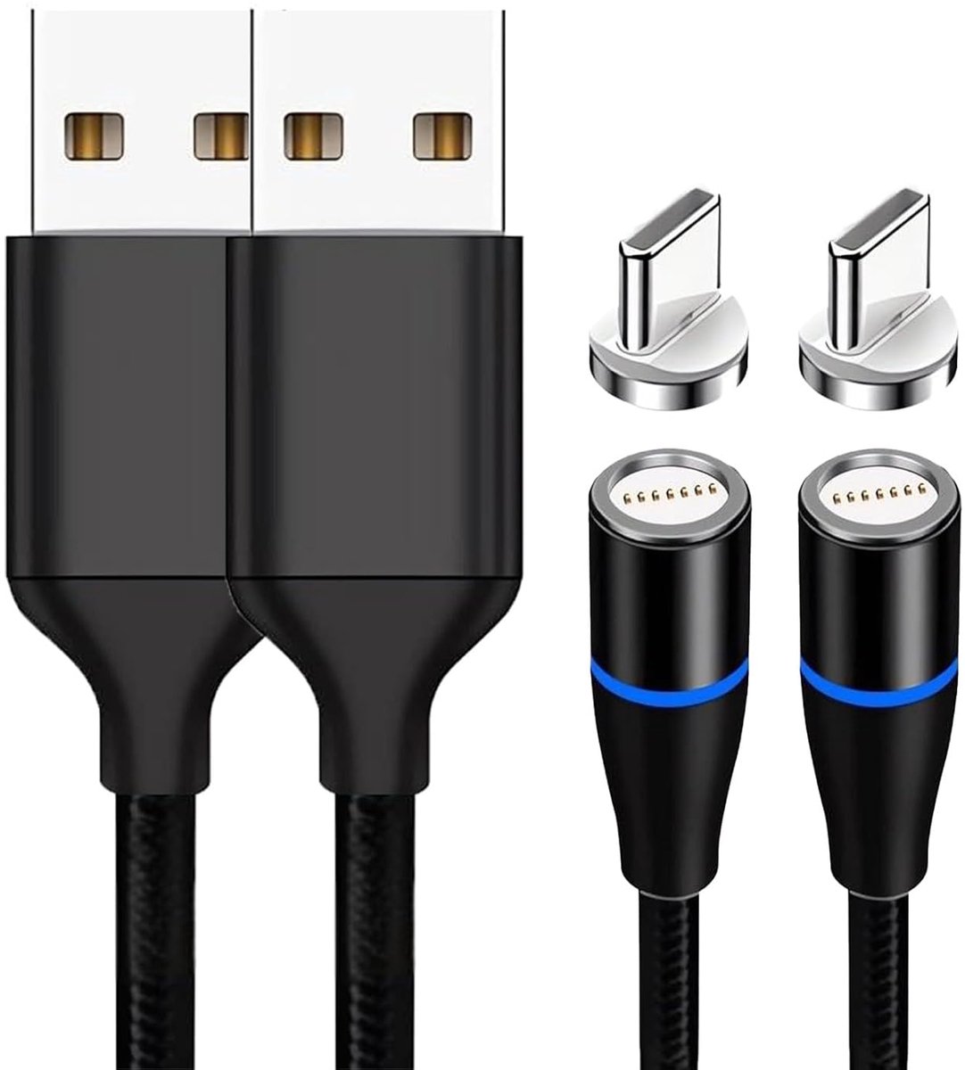 Magnetische USB Oplaadkabel Micro USB - Nylon Gevlochten - Snelle Dataoverdracht - Handig voor Eénhandig Gebruik - ShopVlot