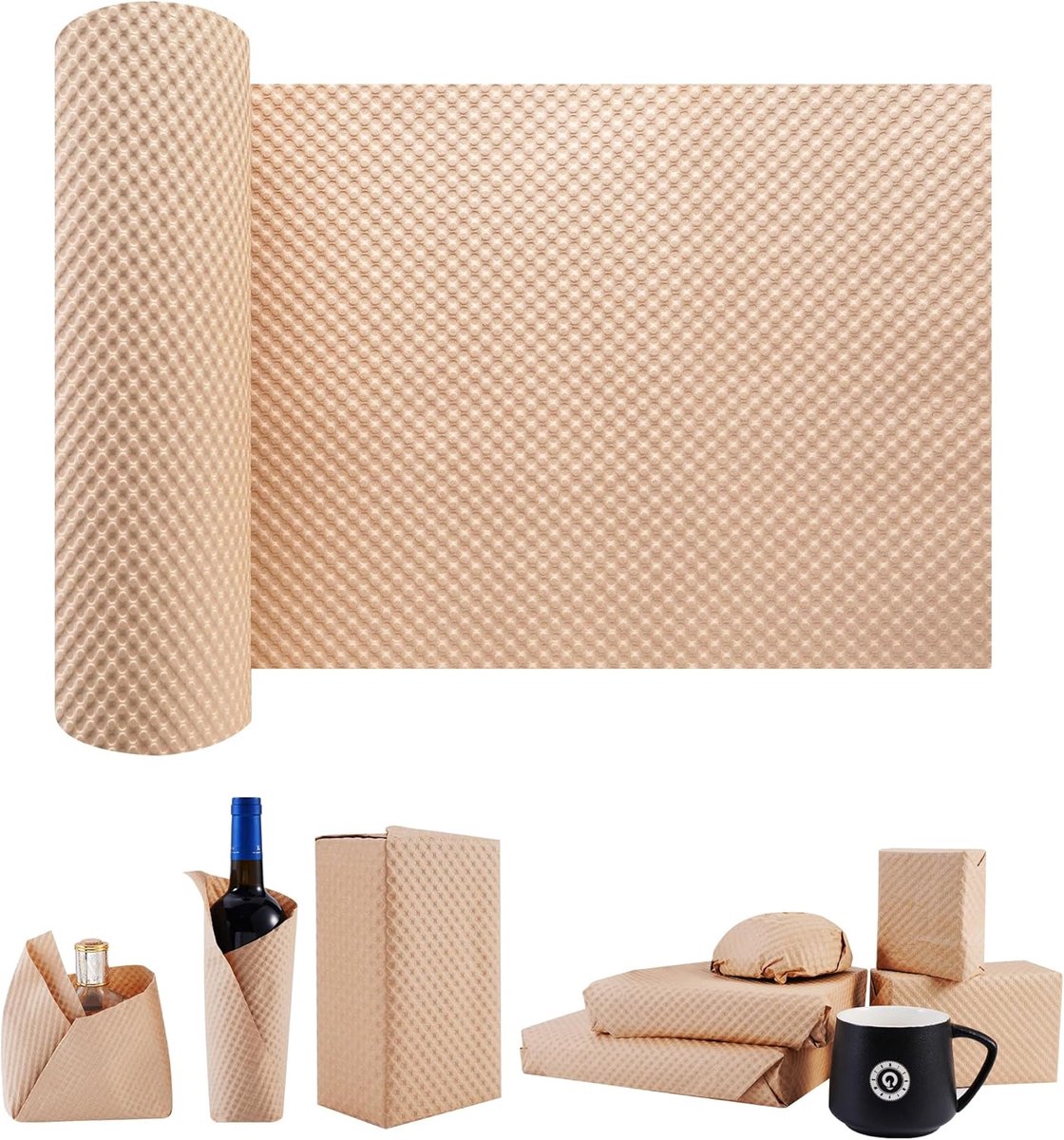 SnelShoppen - Papieren Bubbelrol 30CM x 10M - Duurzaam Inpakpapier voor Verhuizing, Verzending en Geschenkverpakking - Perfect voor Breekbare Artikele
