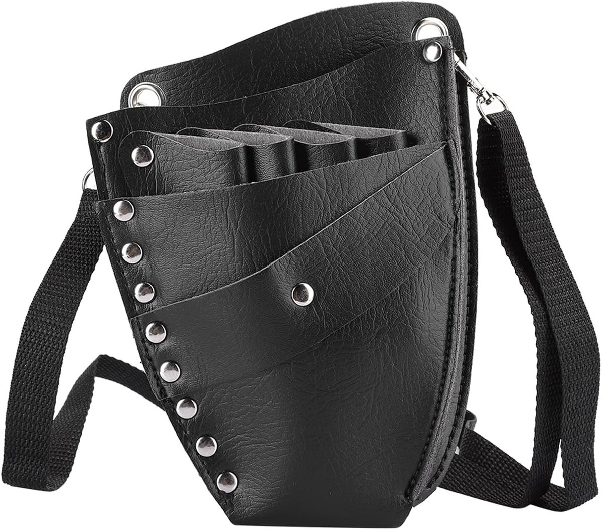 Professionele Kappers Tas voor Scharen en Haartools, Verstelbare Holster met Ruimte voor Kappersscharen, Kam en Clipper, Zwart en Modern