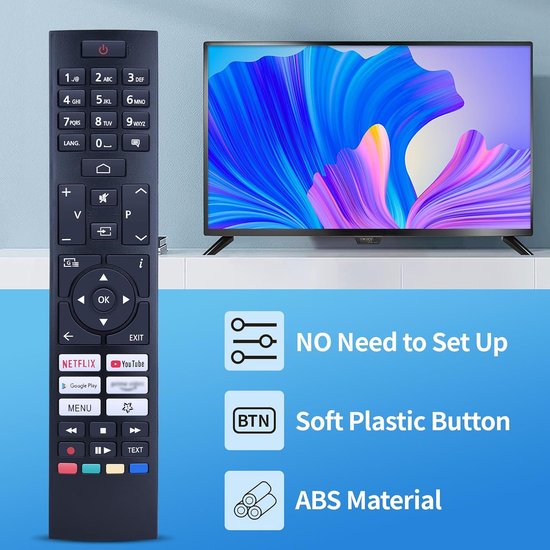 RM-C3607 Replacement Remote Control for JVC Smart TV LT-24VAH3455 LT-32VAF3255 LT-32VAH3355 LT-32VAH3255 LT-24VAH3255 - ShopVlot — afbeelding 2