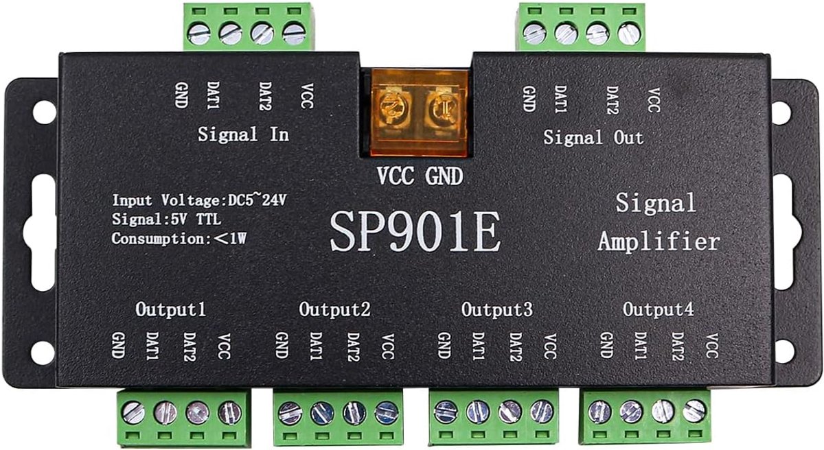 LED Pixel Signal Booster Repeater - 5V Geschikt voor WS2812B WS2813 - Cascade Ontwerp - Ondersteunt 8 Kanalen - ShopVlot