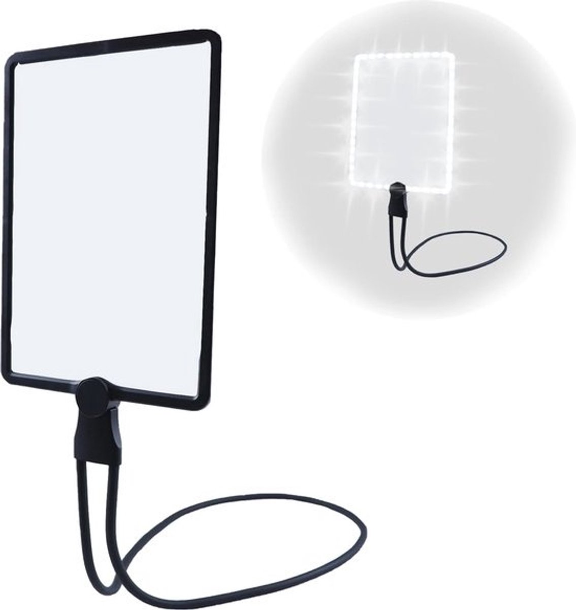 5-voudige leesloep - met flexibele zwanenhals - met LED-verlichting voor helder lezen
