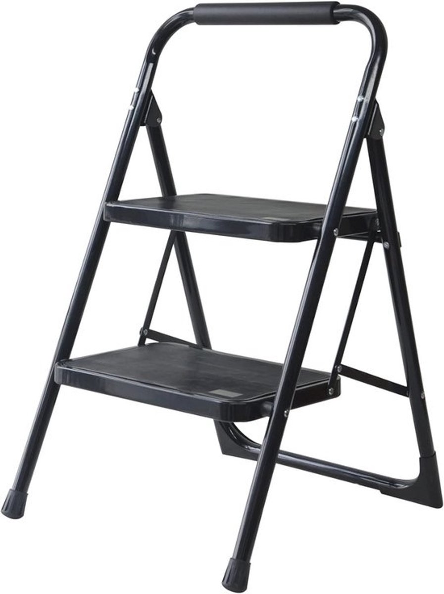 2 Treden opvouwbare ladder - Antislip, zware kwaliteit voor thuis en werk