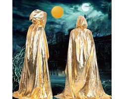 Byou Halloween cape, uniseks, cape met capuchon, lange zwarte cape met capuchon, voor cosplay, Halloweenkostuum