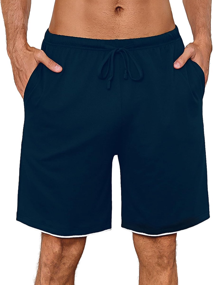 Pyjamabroek voor heren, kort, zomer, bermuda, slaapshorts, katoenen pyjamabroek voor mannen