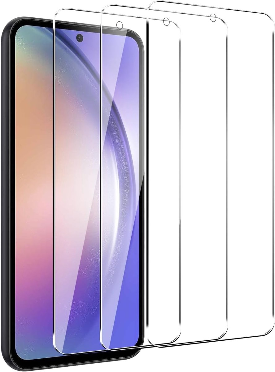 3 stuks screenprotector voor Samsung Galaxy A54 5G / S23 FE van gehard glas, hardheidsgraad 9H, HD, transparant en duurzaam, luchtbelvrij, krasbestendig, eenvoudige installatie, compatibel met