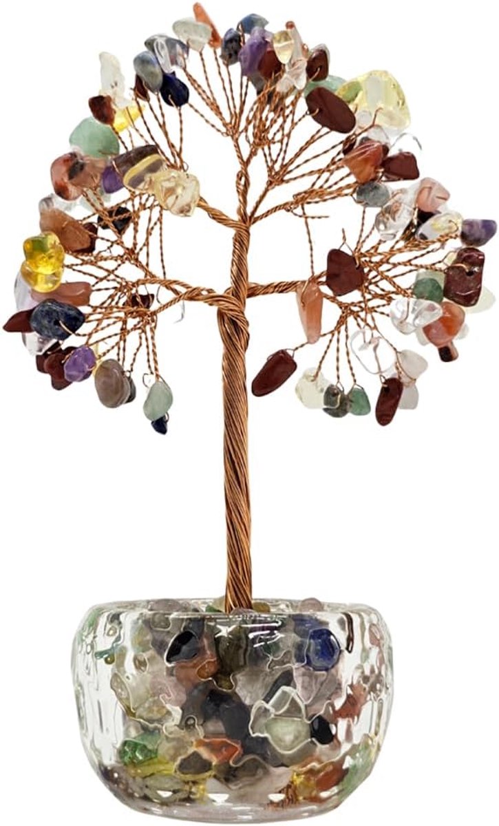 Healing Crystal Tree of Life, kristallen en helende stenen, handgemaakte bonsaibomen, positieve energie, rijkdom, geluk, Feng Shui Home Office Decor, verjaardagscadeaus voor vrouwen
