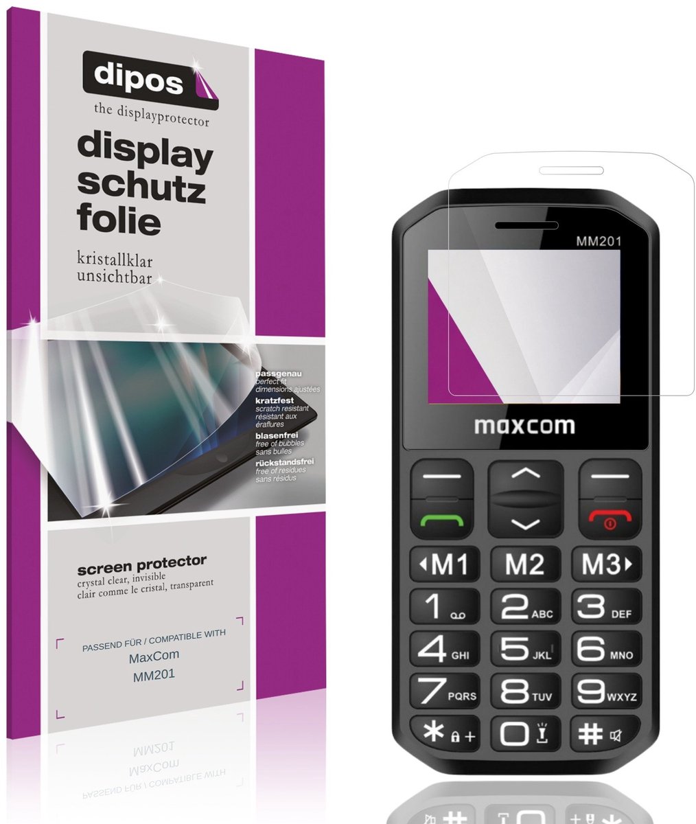 dipos – 4x Beschermfolie geschikt voor MaxCom MM201 | Krasbestendige & heldere Screenprotector Ultra-Thin