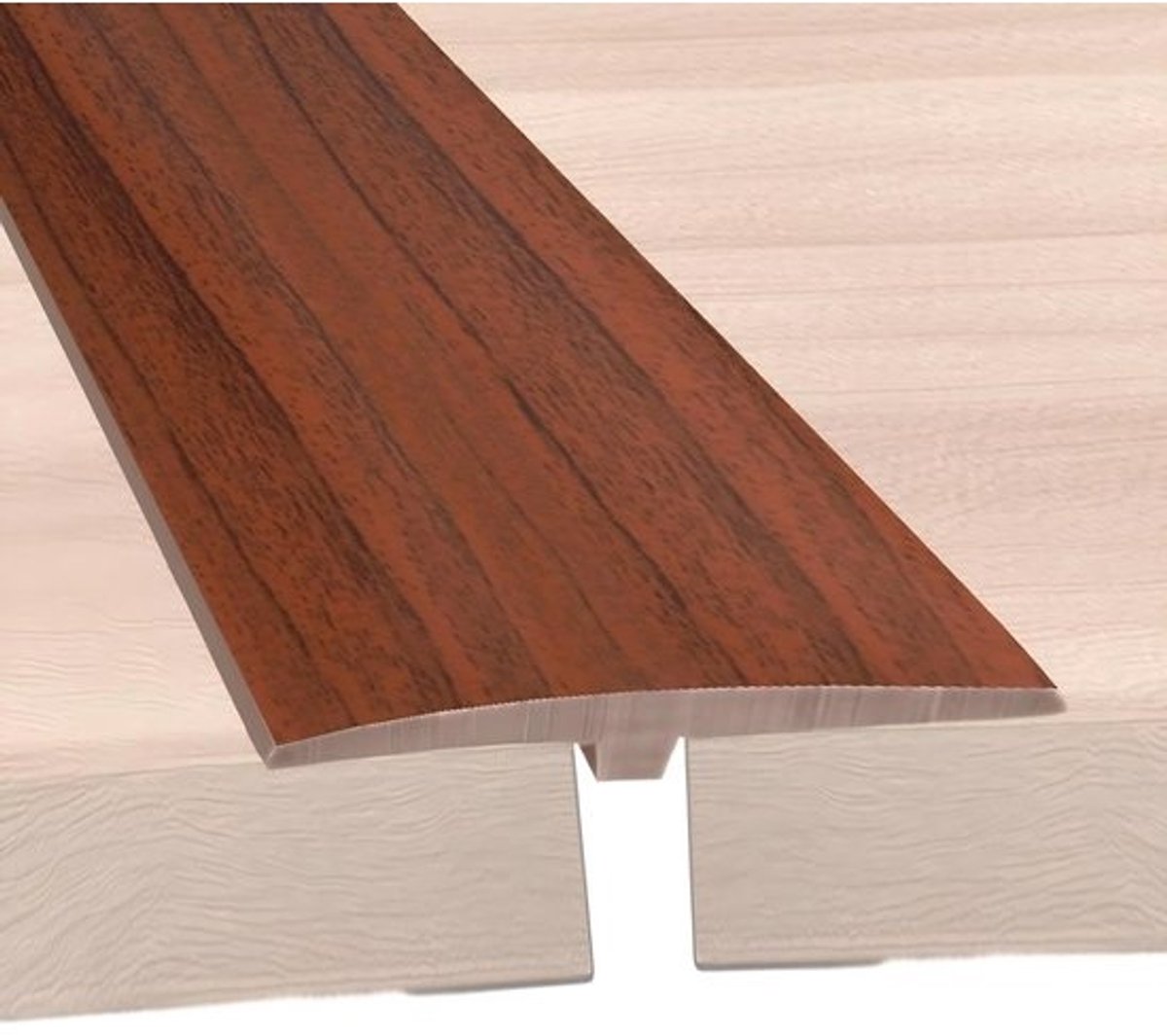 Zelfklevend T-profiel - Overgangsprofiel - 5 cm x 3 m - Vloerlijst - Deurdrempel - PVC - Platte kloofafdekking