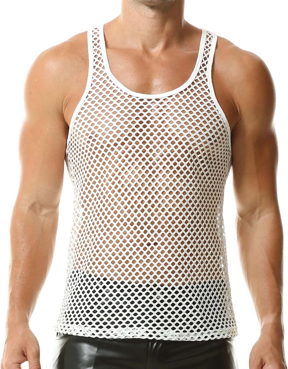Mesh Onderhemd Activewear Shirt Doorzichtig Glitter Korte Mouw T-Shirt Muscle Fit Clubwear