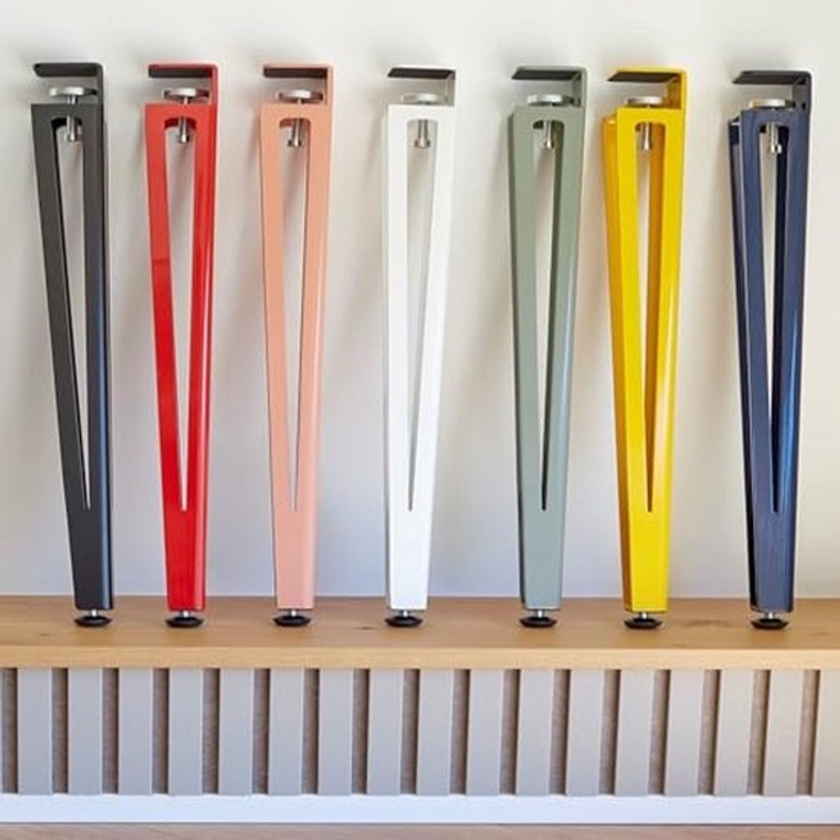 Set van 4 F-vormige tafelpoten - 464 mm - Verstelbaar - zonder boren - Ideale oplossing voor salontafels - en meer