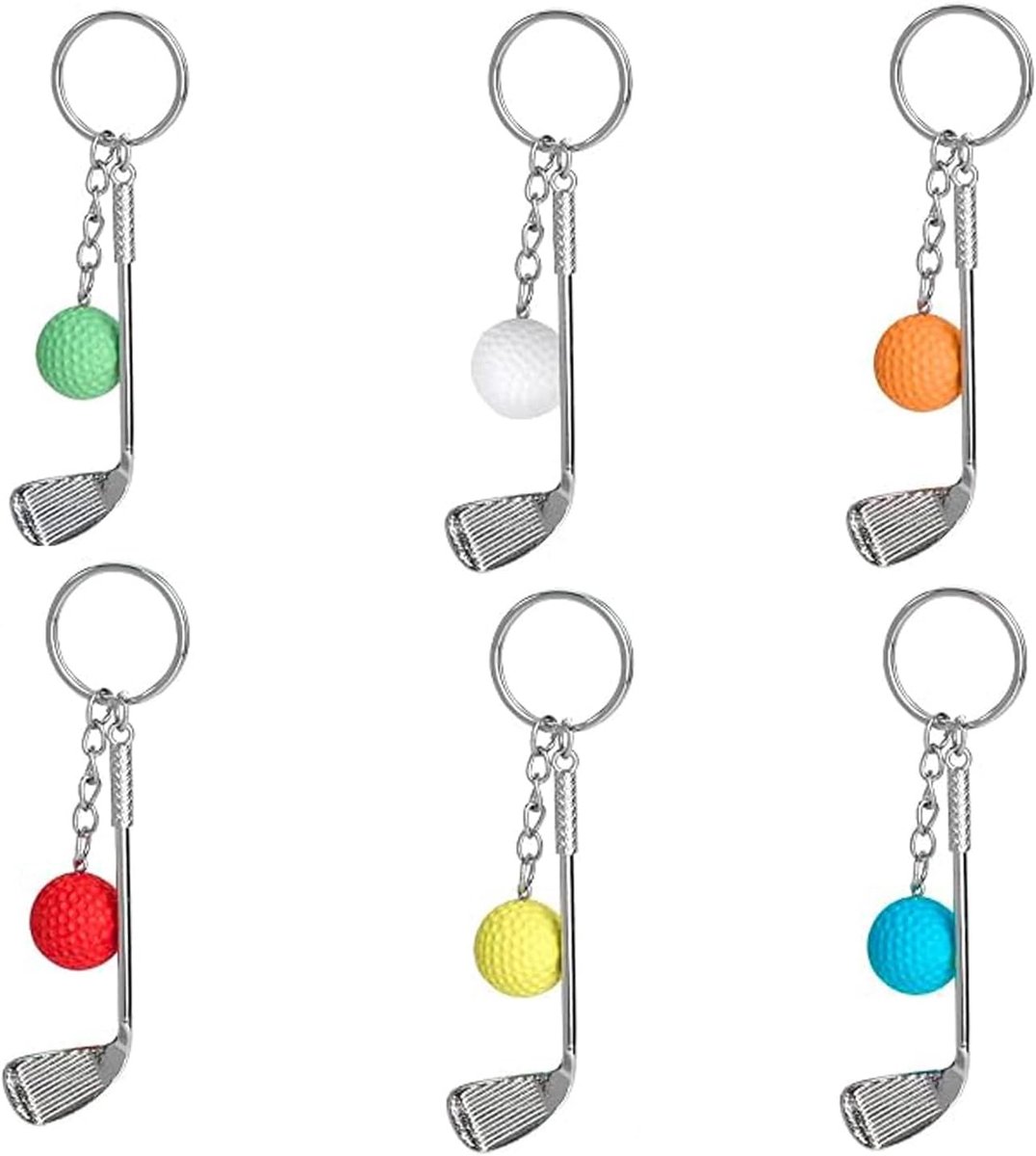 6 stuks golfsleutelhangers golfclub bal hanger voor golfspelers