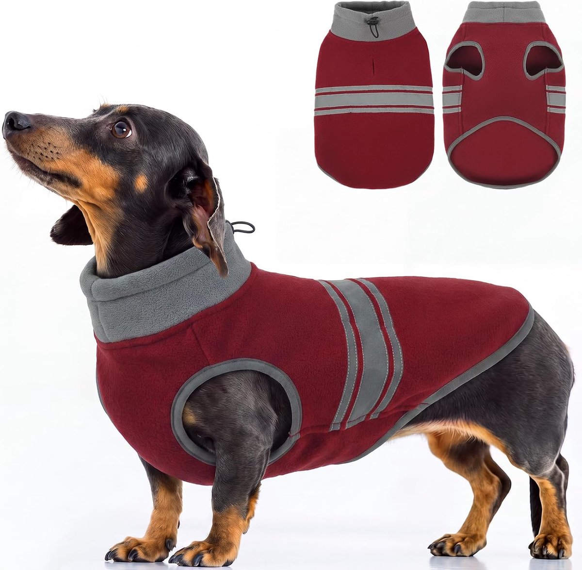 Fleece, warme fleece hondentrui met reflecterende strepen