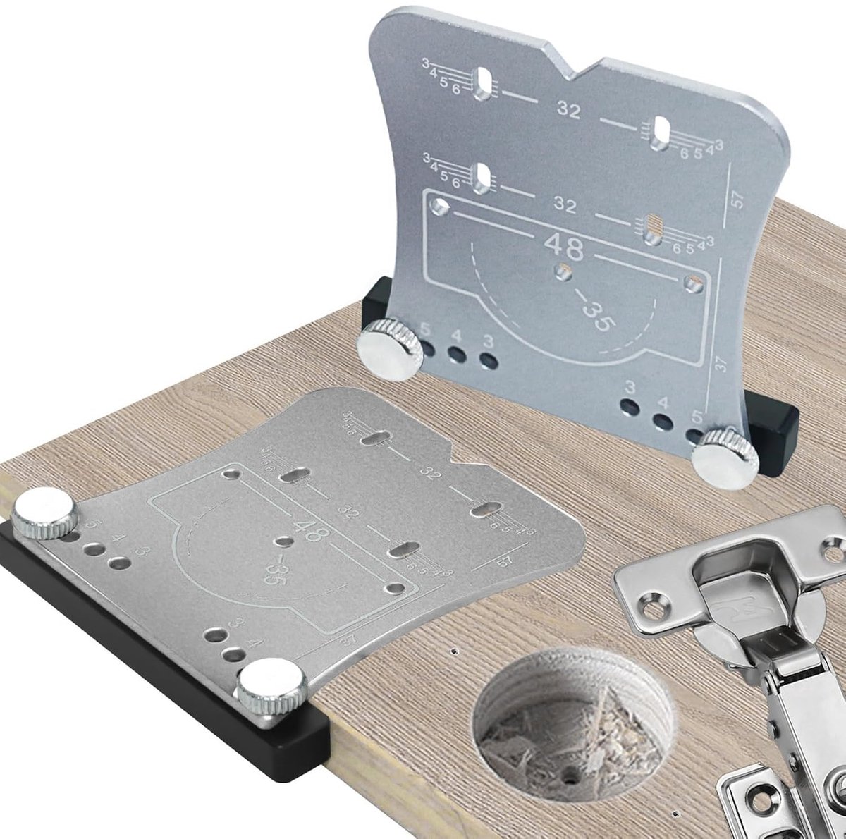 35 Mm Scharnierponslocator Veelzijdige Boorset van Aluminiumlegering voor Multiplex en Karton 1 Eenheid (SILVER)