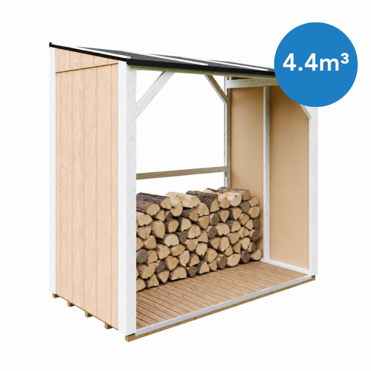 Timbela M984-HARVEST HONEY - LP SmartSide Houtopslag - 2,54 m² - Overkapping voor brandhout met ~4,4 m³ opslagcapaciteit