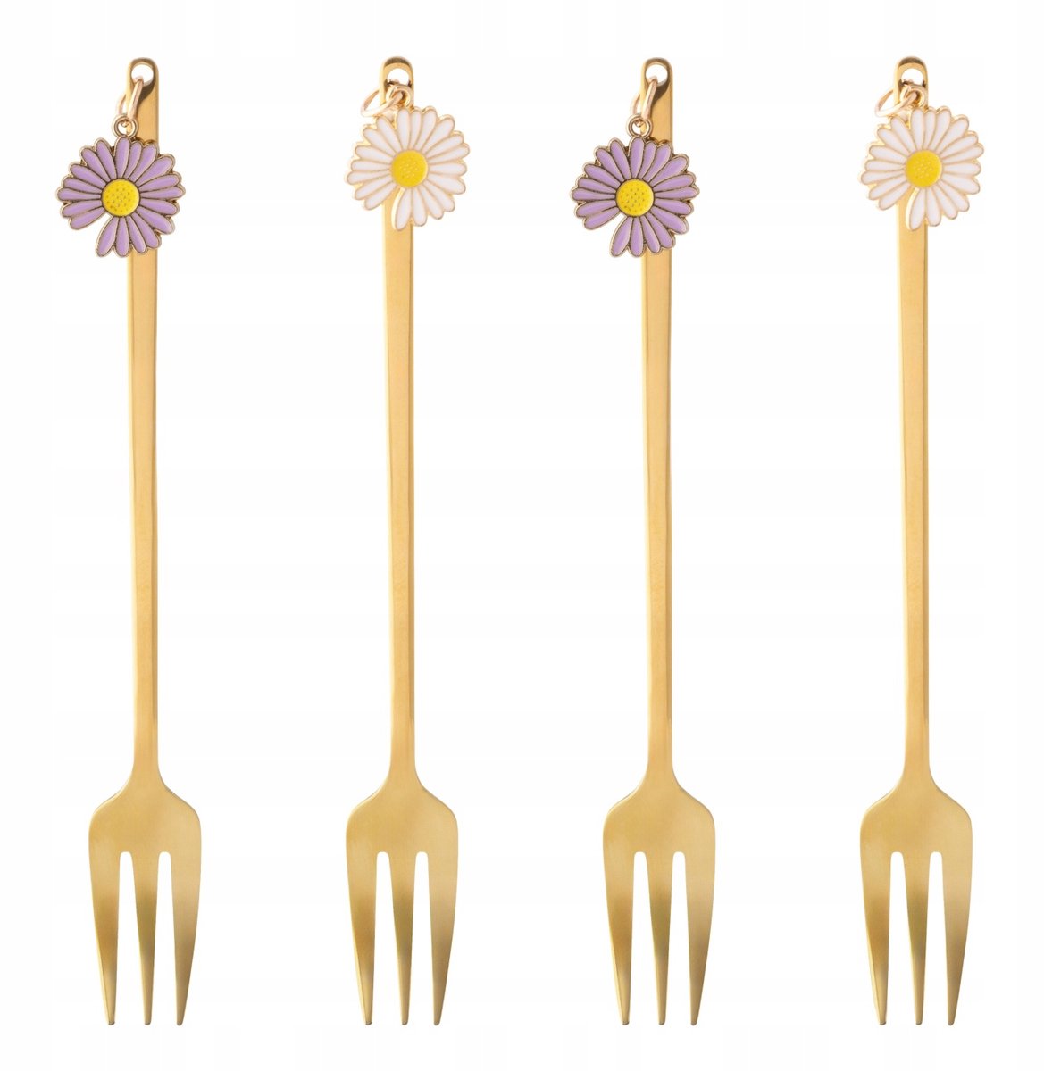 Altom Design Gouden Dessert Vorkjes Bloem 4 Stuks