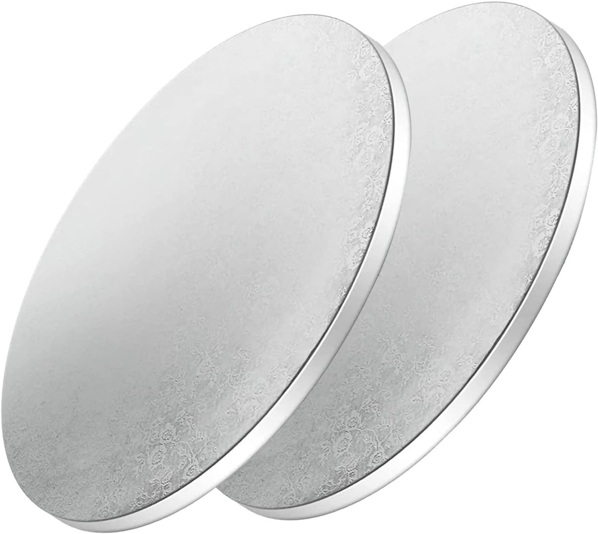 Board 30cm Ronde 12mm Cakeboard Cake Pad Ronde Kartonnen Herbruikbare Cake Bodemplaten voor Transport Cakes en Cakes 2 STUKS (Zilver)