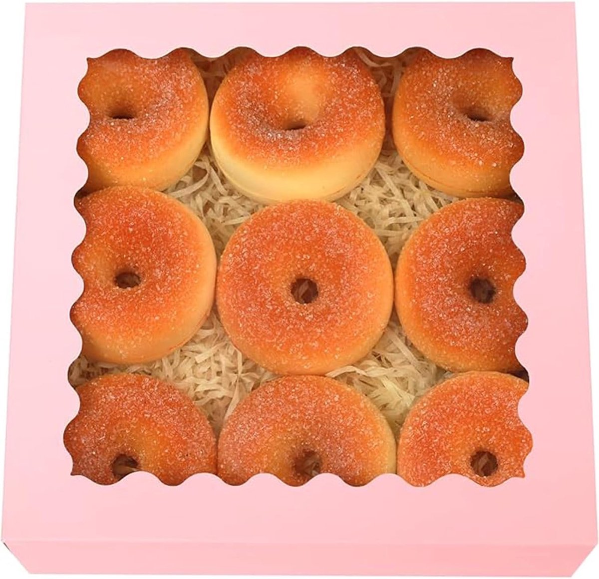 Qiqee Auto-pop up Roze Bakkerij Dozen 50 Packs Gebak Doos 8x8x2.5 "Pie Dozen Met Venster