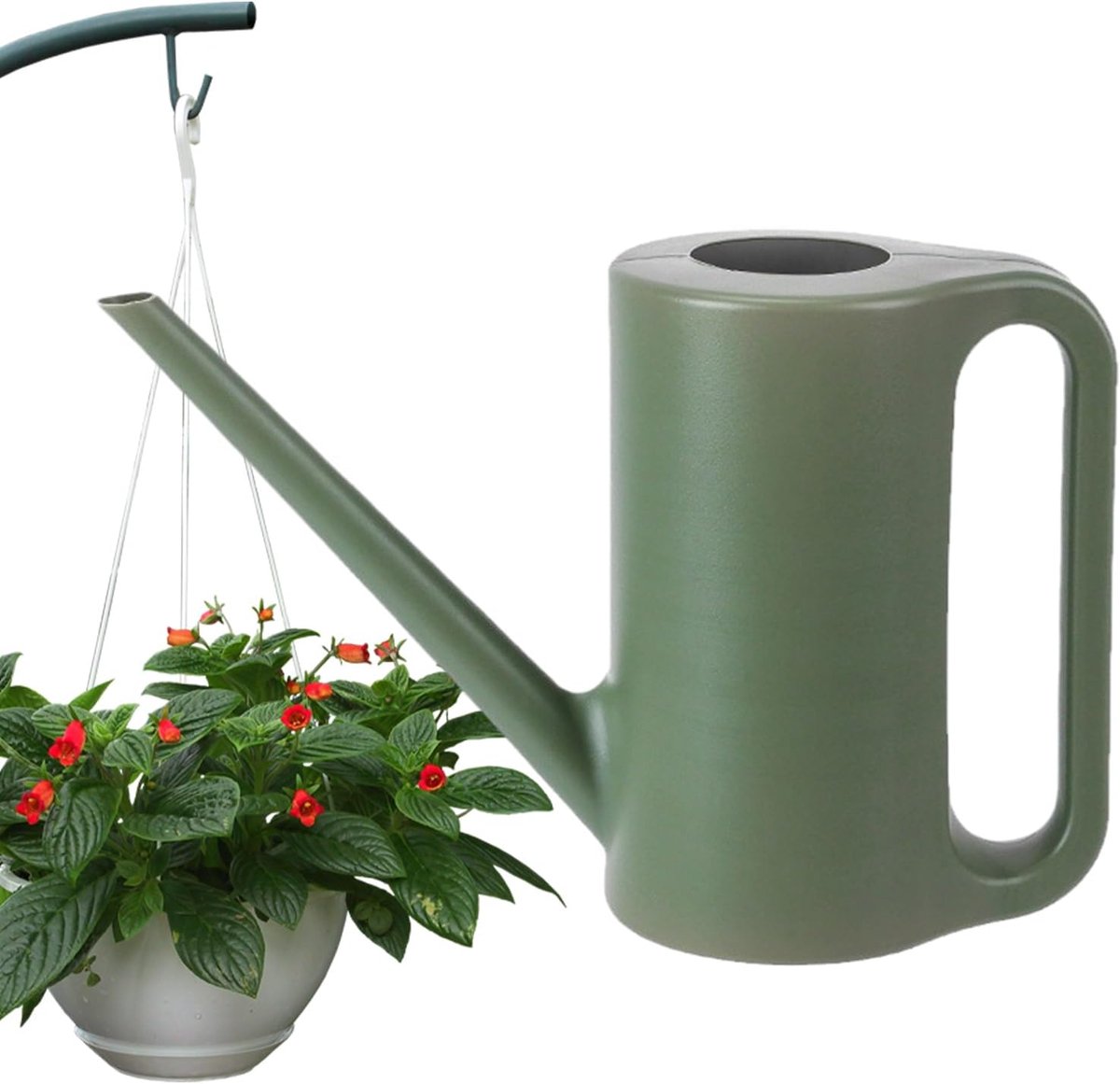 Gieter voor binnen - semi-opening tuinbenodigdheden, duurzame tuinbus | ABS duurzame en semi-openende tuinkan voor huis, decoratieve gietbak binnen lange uitloop voor gazon (26,5 x 13,4 x 17,8 cm)