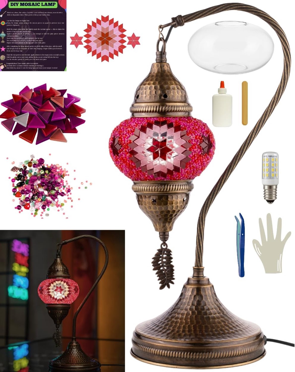 DIY Mosaïek Lamp Set voor Creatieve Decoratie
