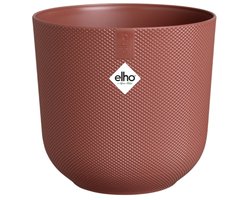 Elho Jazz Rond 30 Bloempot voor Binnen - Woondecoratie van 100% Gerecycled Plastic - Ø 29.5 x H 27.5 cm - Toscaans rood