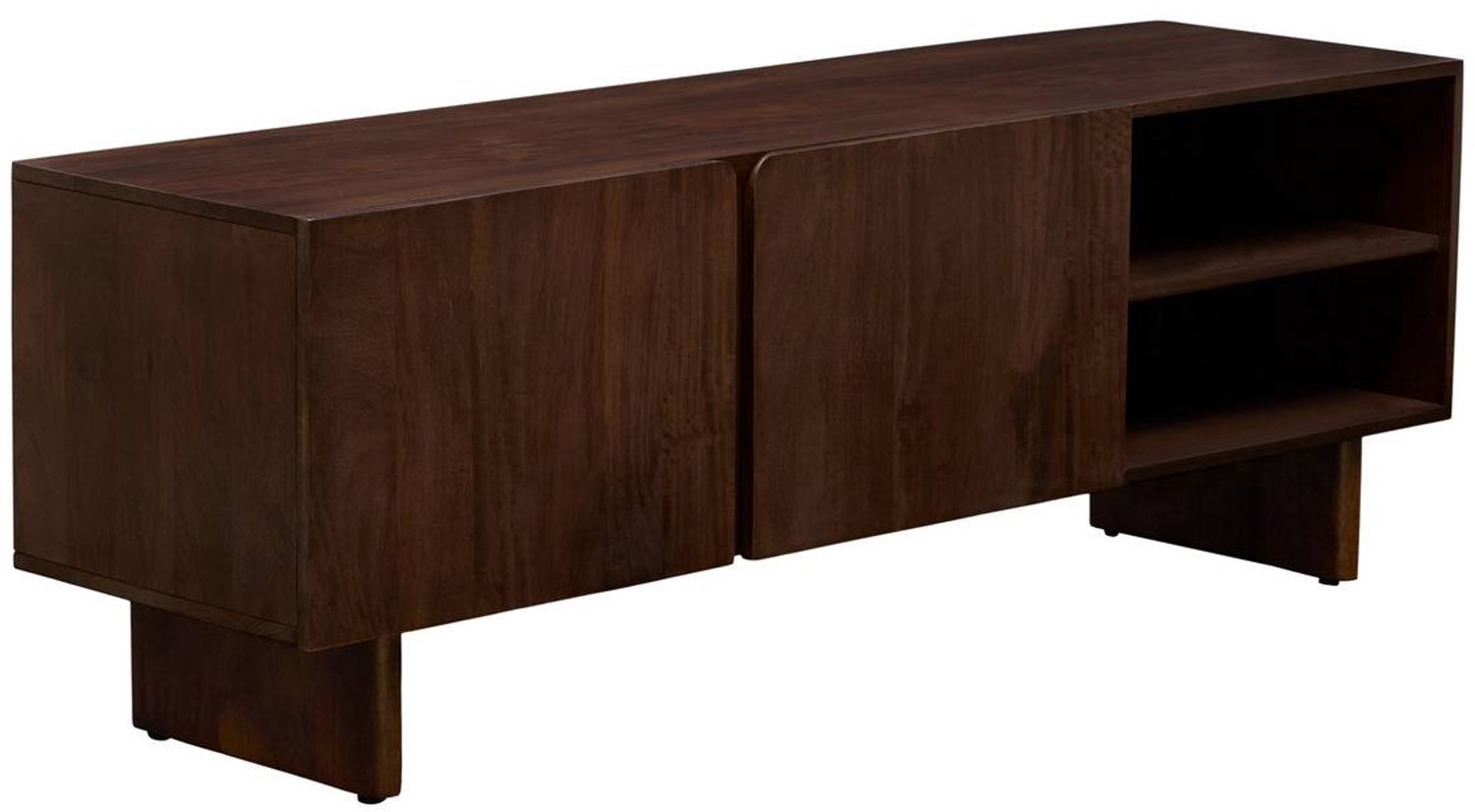 Nyero tv-meubel met 2 deuren en 2 vakken, 40 x 147 cm, bruin