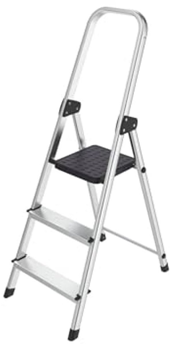 Aluminium trapladder 3 treden - Antislip loopvlakken en vergrendelingsmechanisme