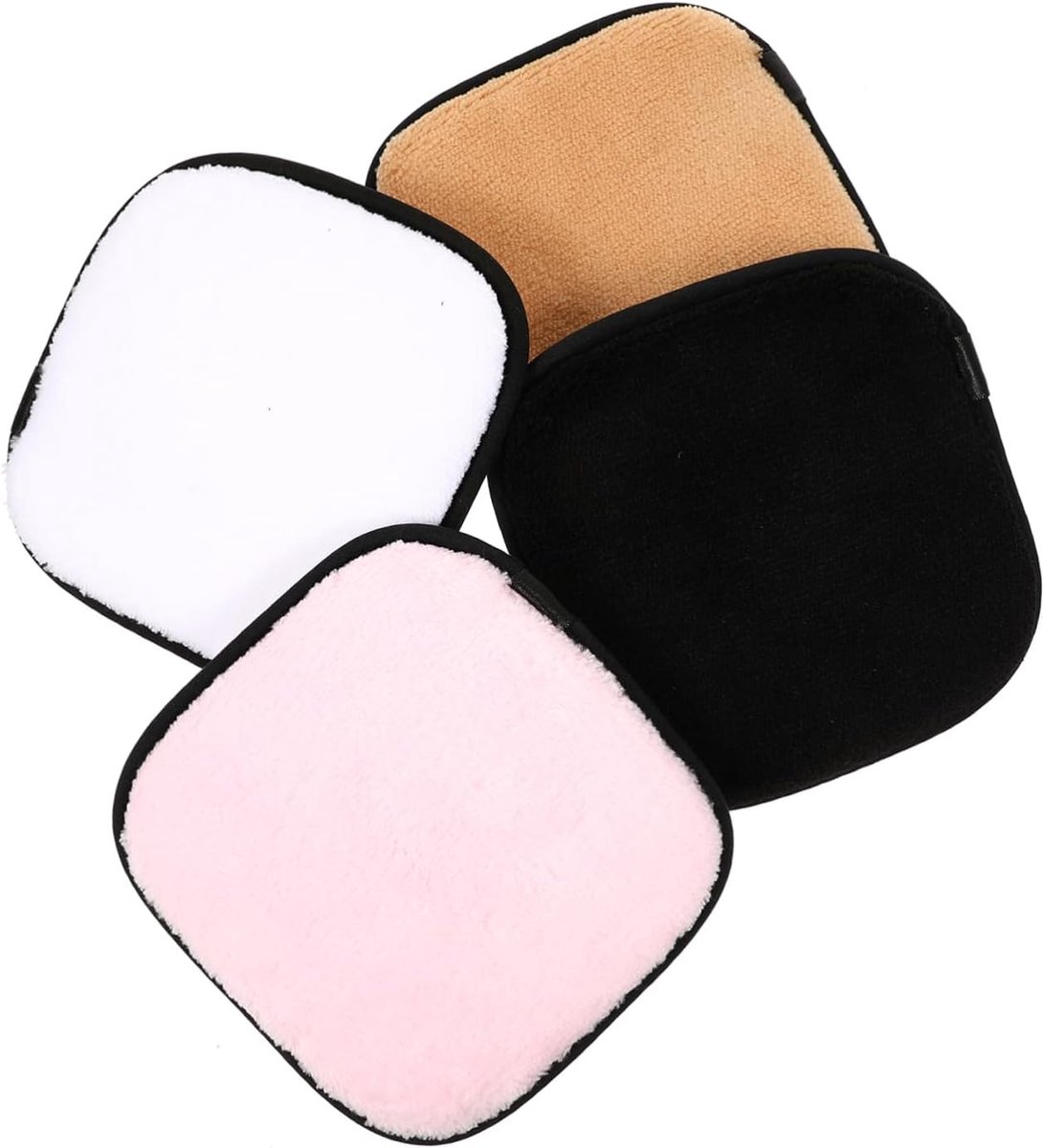 4stuks Make-up Verwijder Sponges Vierkante Reinigingspuff Voor Gevoelige Huid Diepe Reiniging Exfoliatie Zacht Comfortabel Gebruik