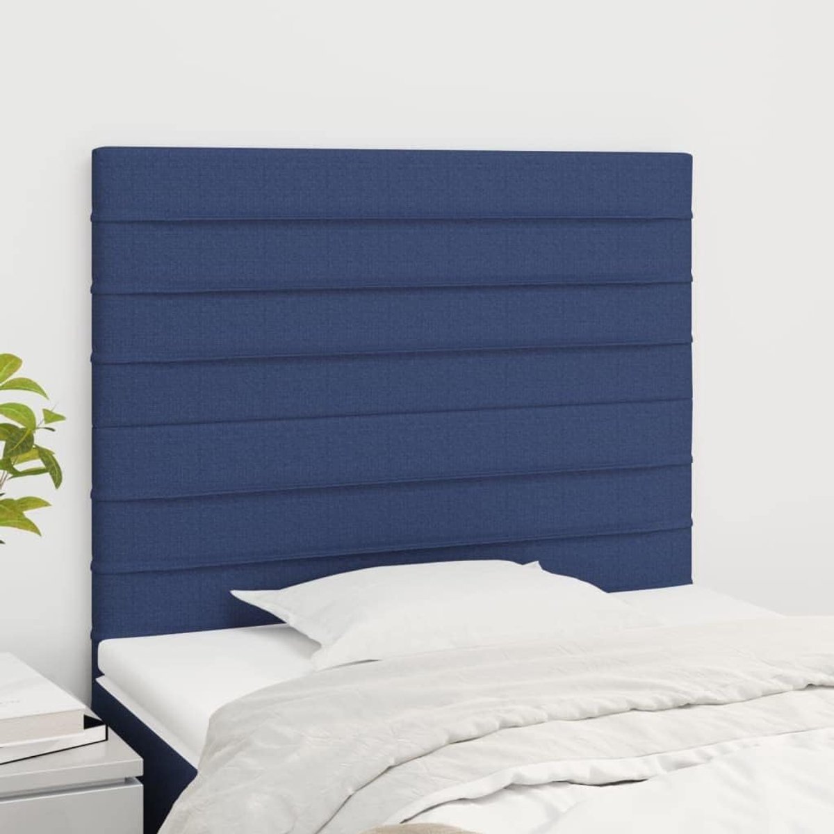 Hoofdborden, 2 stuks, blauw, 80 x 5 x 78/88 cm, stoffen hoofdeinde voor de slaapkamer, hotel, hoofdeinde, werkkamer, voor slaapkamer, tweede slaapkamer, hotel