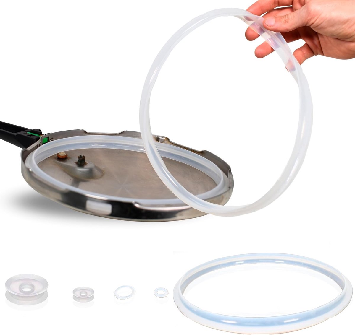 Set van rubber GM | Accessoires voor potten GM 5 l / 6L | compatibel met de kookpannenserie GM H Deluxe, B, C, D, E, F, G, Cecotec. Robuuste en duurzame accessoires