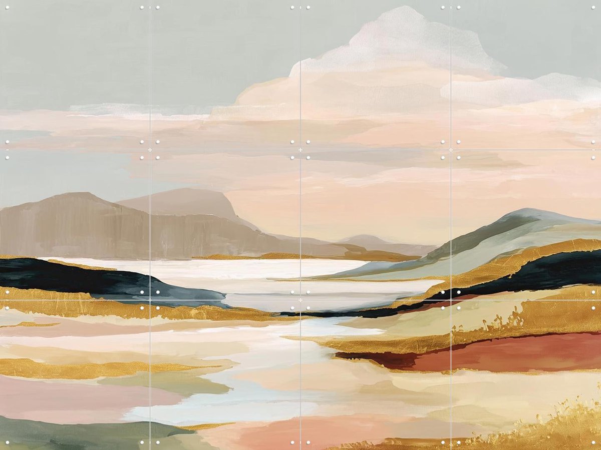 IXXI Soft Earth, Branka Kodžoman - 80 x 60 cm - Gratis ophangtool - Grote wanddecoratie en posters - Abstract, Aquarel, Trap, Eetkamer, Woonkamer