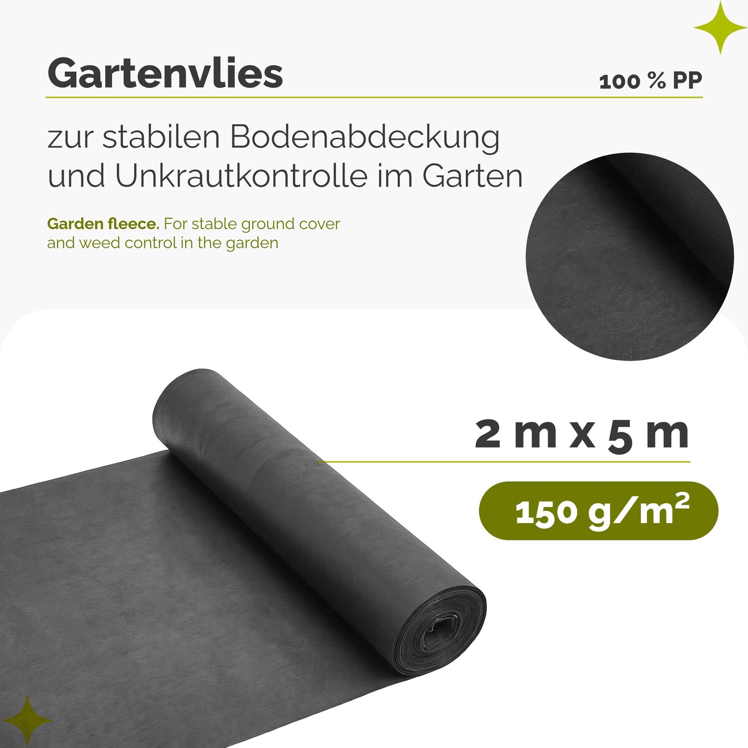 Garronda Geotextiel 150 g/m² 2 × 5 m GD-0177 - ShopVlot