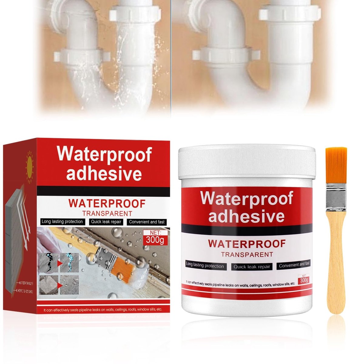 Onzichtbare Waterdichte Sealant met Borstel