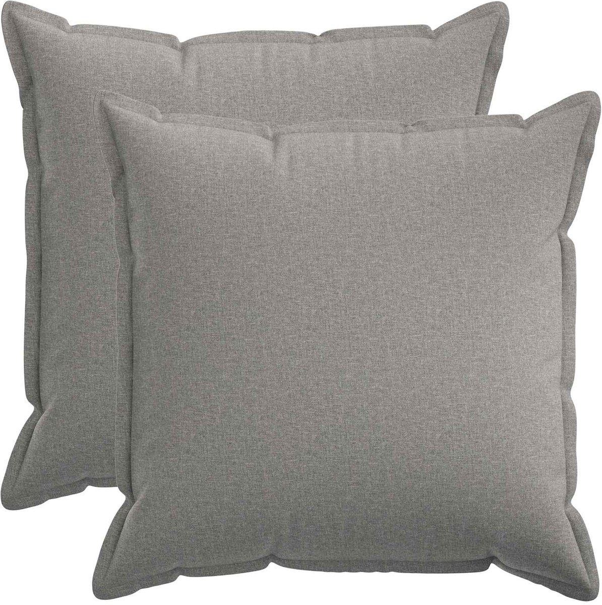 vidaXL Dekenkussen - 2 - st - HOUTEN - Wolkgrijs - 60 - x - 60 - cm - Faux - Linnen Wolkengrijs