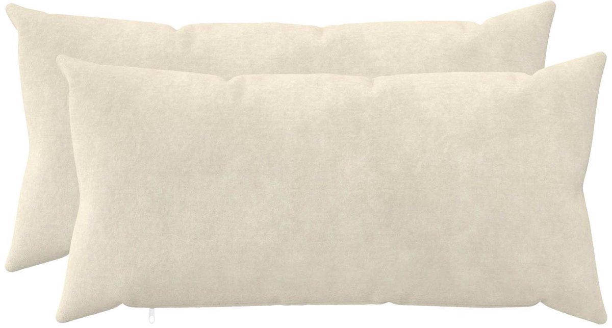 vidaXL Dekenkussen - 2 - st - HEERLEN - Crèmekleurig - 40 - x - 70 - cm