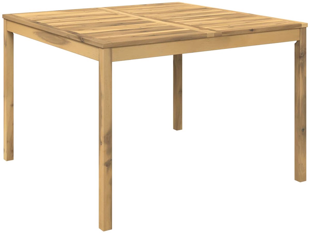 vidaXL Tuin - Eettafel - LAREN - Witgewassen - 110 - x - 108,5 - x - 75 - cm