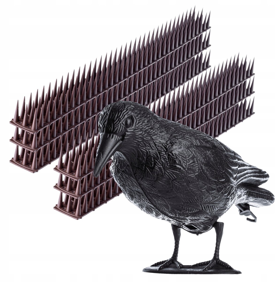 KADAX Raven-duiven-vogelafschrikking + spikes, 6 stuks