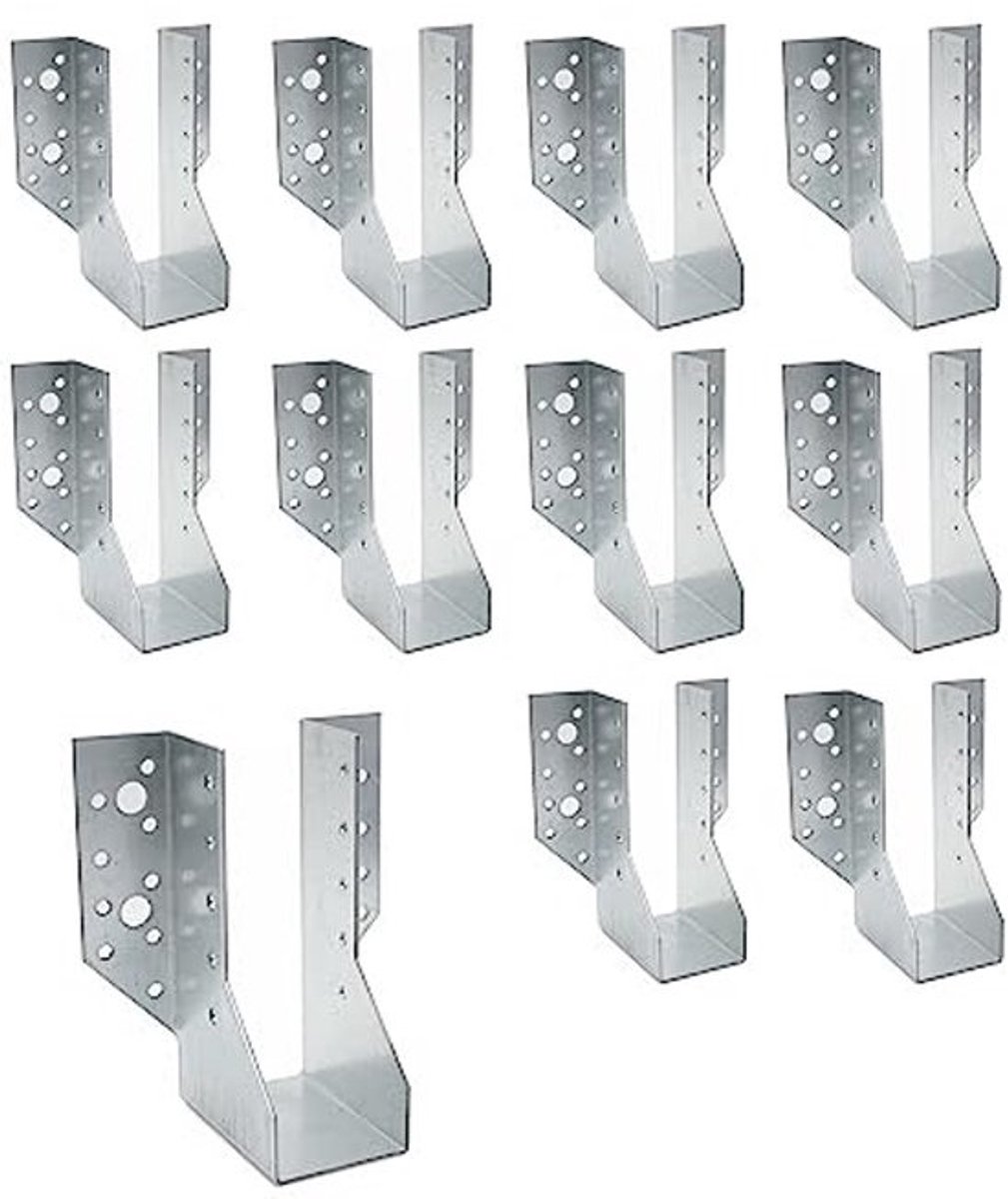 Balkdragers - 10 stuks | Balkschoenen - type A | 25 x 146 x 75 mm | Zink | Balkverbinder met vleugels - voor houten pergola's