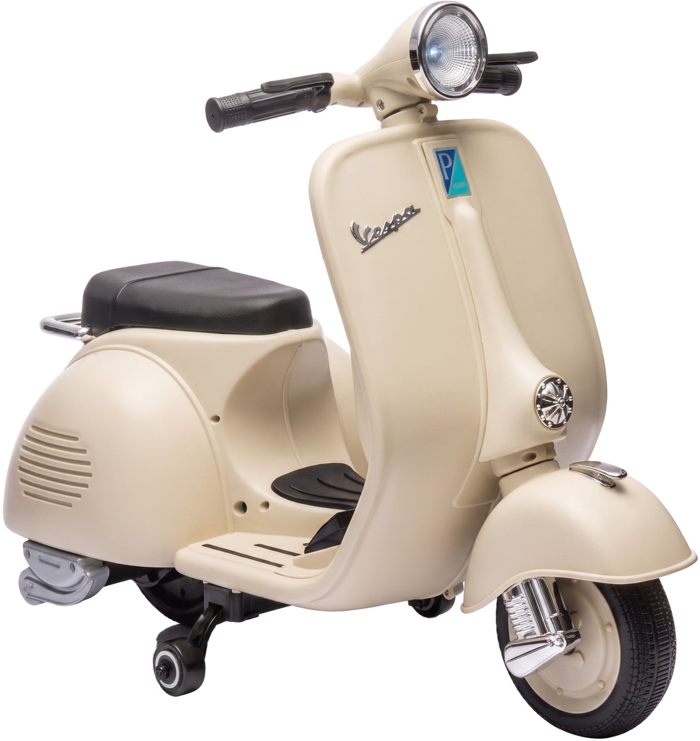 Playon Elektrische kindermotorfiets - Met afneembare zijwieltjes en muziekpaneel - 81 x 37 x 63 cm - Wit