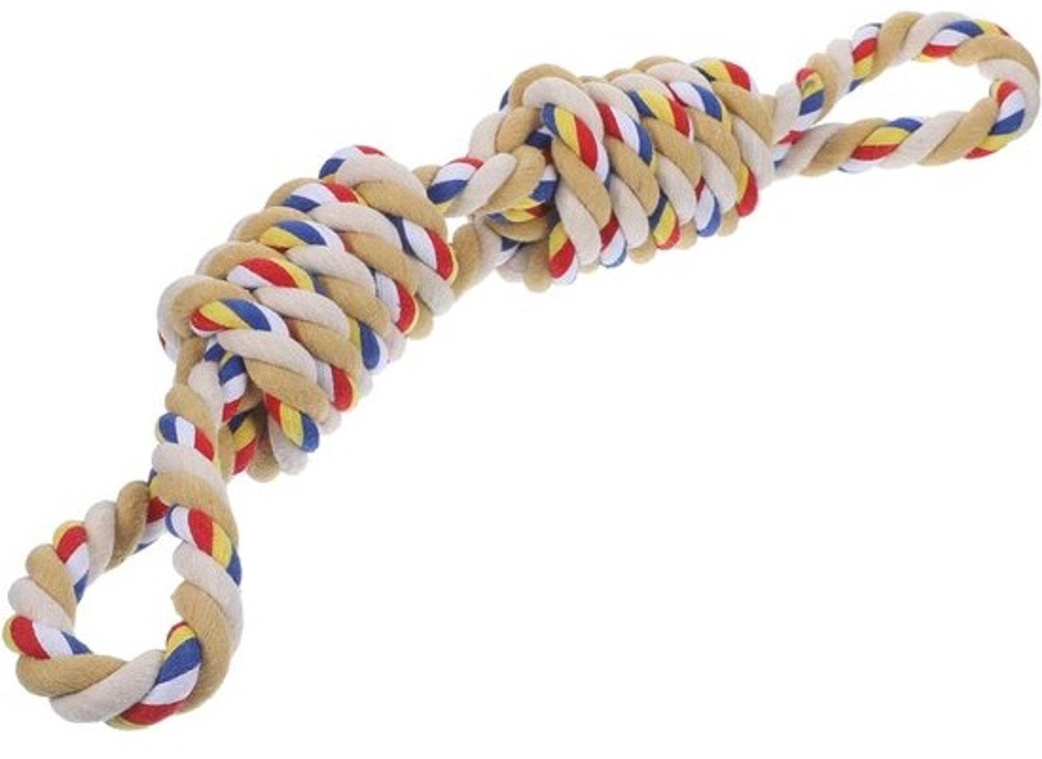 Hondentouwspeelgoed - Bijt- en trekkoord - Samen spelen - Sterk katoenen touw - 70 cm - Multicolor