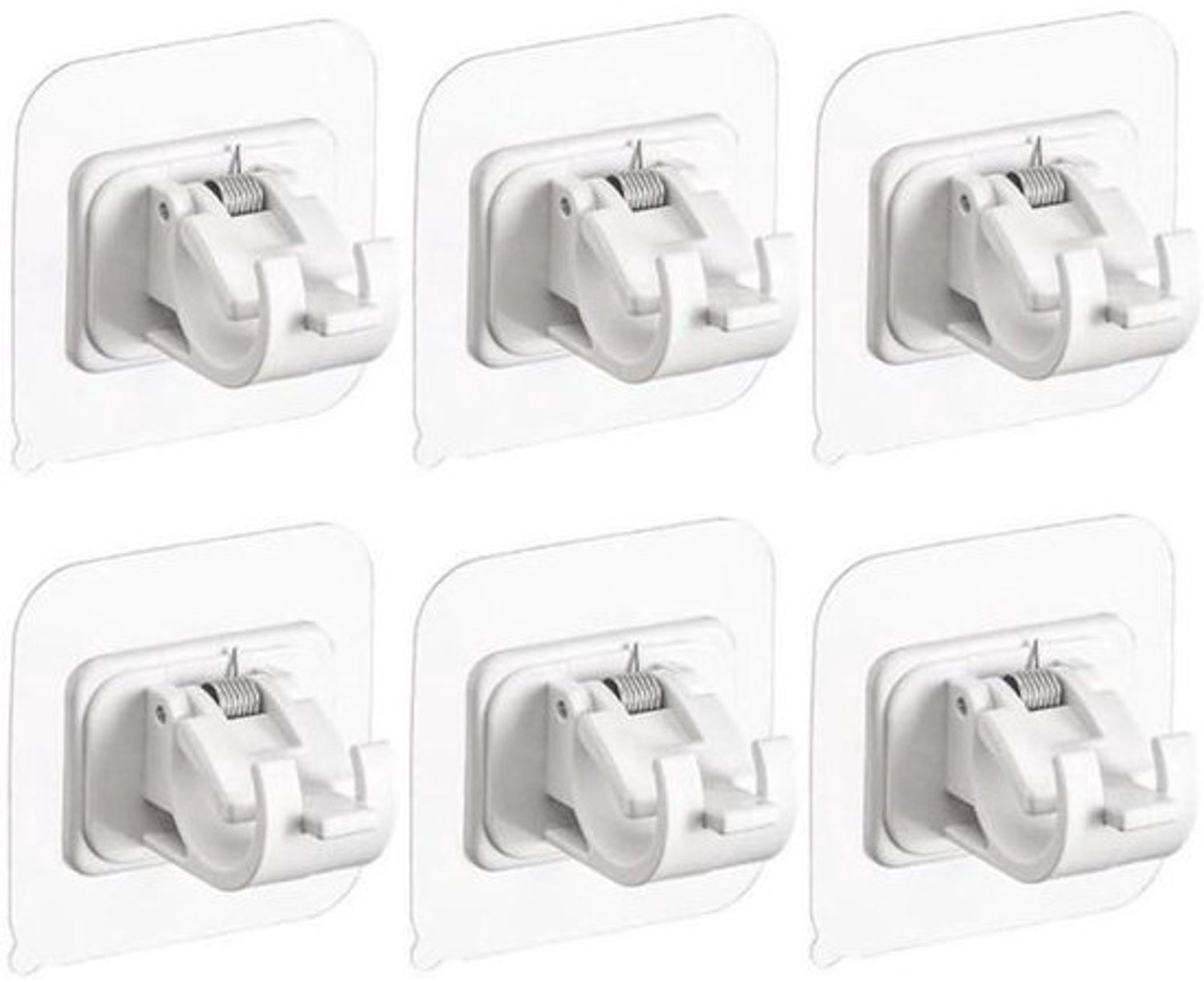Hordeurhaken - Klemhaken - gordijnstang - Gordijnen ophangen - Zonder boren - 30 stuks - Transparant