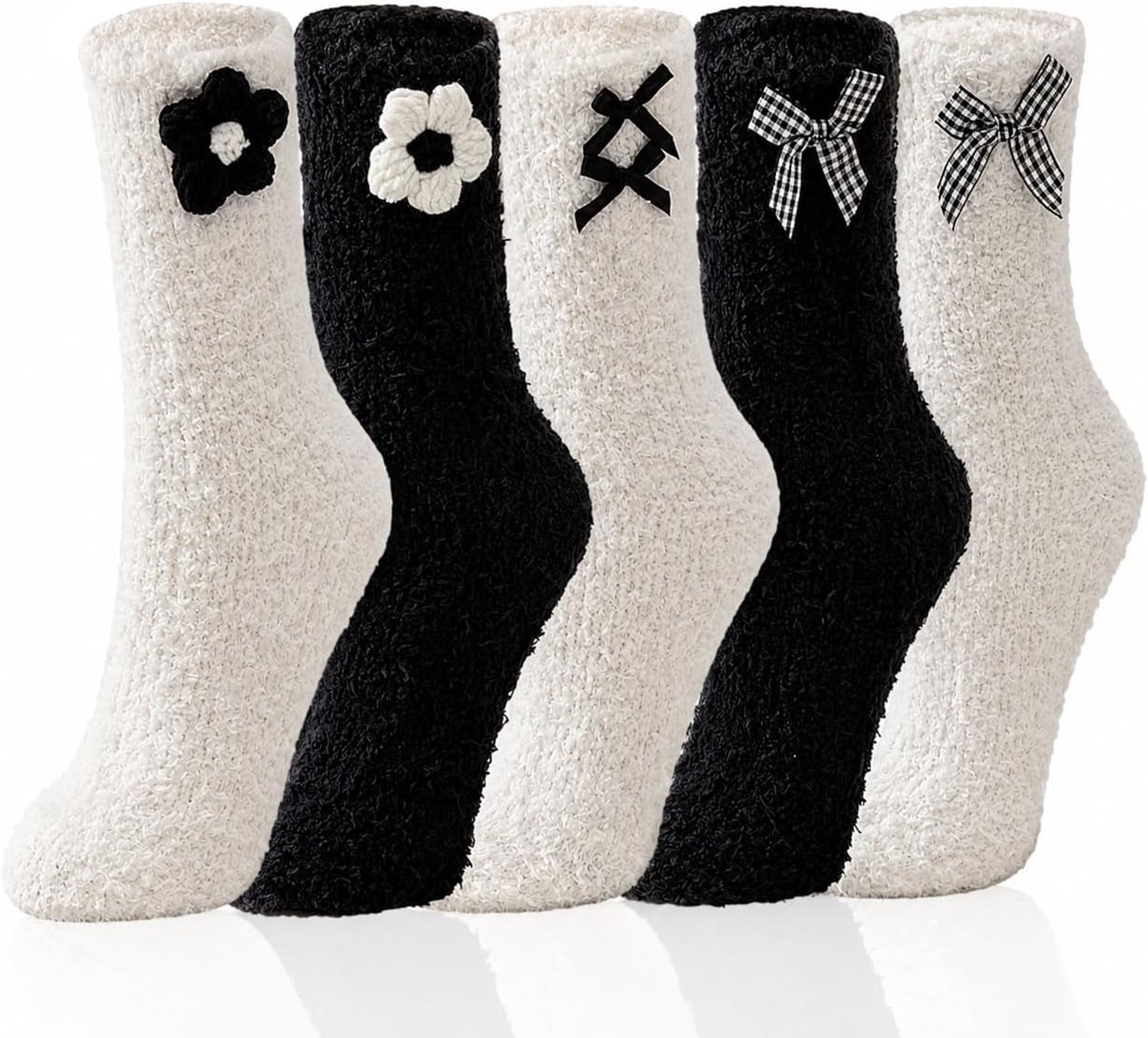 Fuzzy Sokken - Multicolor - 5 Paar - Zachte Microfiber Pluche - Voor Dames
